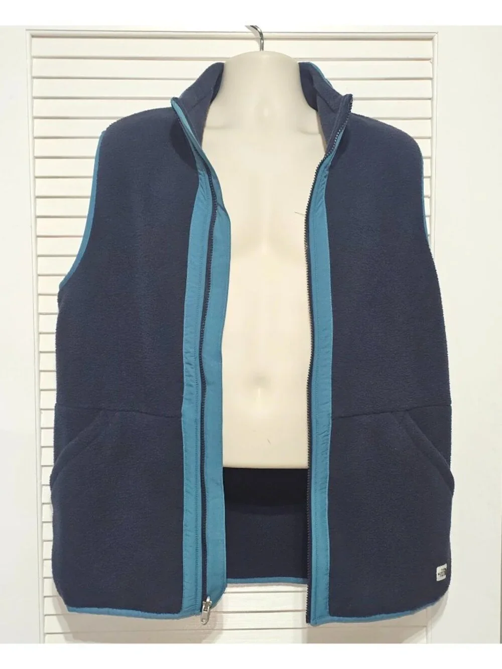 The North Face Men's Navy Teal Carbondale Fleece Full Zip Vest Size Large 2898